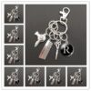 Present for Hair Stylist Vintage Hair Dryer Comb Scissors Keychain