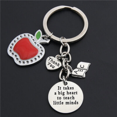 Teacher Appreciation Gifts Teacher Keychain Red Apple Charm