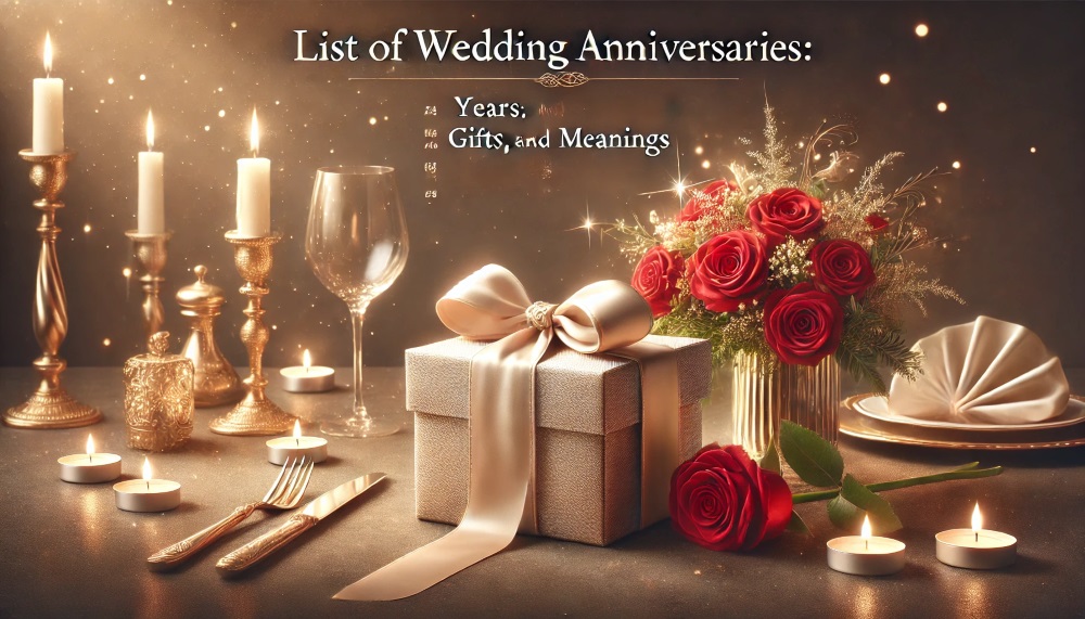 List of Wedding Anniversaries: Years, Gifts, and Meanings